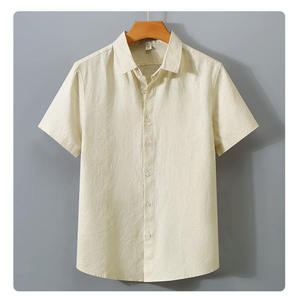 Chemises polo pour hommes d'été à boutons, couleur unie, manches courtes, chemises simples - Product Image 3