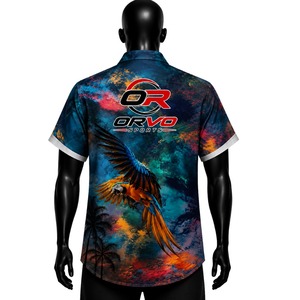 เสื้อฮาวายชาย ORVO แขนสั้น ลายรถสไตล์ทรอปิคอล สำหรับวันหยุดฤดูร้อน ผ้าป๊อปลิน ระบายอากาศได้ดี สวมใส่สบาย - Product Image 6