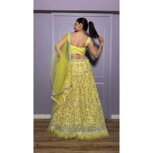 Lehenga choli ออกแบบสำหรับงานปาร์ตี้และคลับกระดาษฟอยล์ชุดประดับประดา - Product Image 6