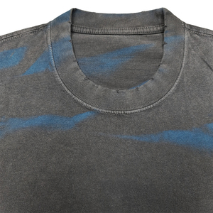 High Quality Men's Acid <b>Washed</b> T-Shirt Vintage Short Sleeve Solid Painting Stripes Acid <b>Washed</b> Short Sleeve T-Shirt for Men - Product Image 5