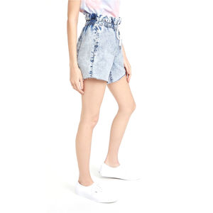 Nuevos Shorts de Mezclilla Transpirables de Cintura Alta para Mujer, 100% Algodón, Cierre con Cordón, Logotipo Personalizado, Servicio OEM, Precio Bajo al por Mayor - Product Image 4