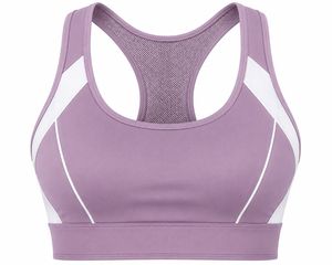 Soutien-gorge de sport rose pour femme, dos nageur, col ras du cou, sans coutures, respirant, maintien élevé, écologique, séchage rapide, pour fitness et activités sportives - Product Image 2