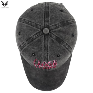 New Arrival Customized Made Charcoal Grey Color Distressed Vintage Style Outdoor Wear Customized Made Beach Baseball <b>Cap</b> - Product Image 5