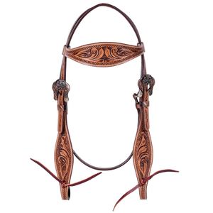 Conjunto de tachuelas de caballo de cuero tallado occidental de calidad superior-Collar de pecho de cabeza ligero Tendencia de cuero Argentino de temporada - Product Image 1