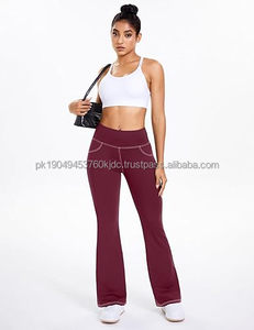 Pantalon de yoga évasé pour femmes taille haute contrôle du ventre Fitness pantalon de yoga pantalon Bootcut pour femmes - Product Image 5