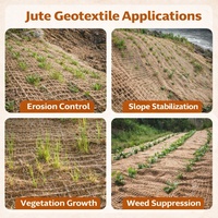 Tissu géotextile en jute SoilSaver Mesh, tissu naturel de lutte contre l'érosion pour la stabilisation des pentes et la construction de leviers, qualité robuste