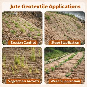Tissu géotextile en jute SoilSaver Mesh, tissu naturel de lutte contre l'érosion pour la stabilisation des pentes et la construction de levées - Product Image 5