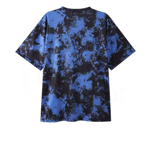Camiseta de Manga Corta con Cuello Redondo y Estampado Tie-Dye para Hombre, Informal, de Punto, Holgada, Transpirable, Corte Regular, 100% Algodón - Product Image 2