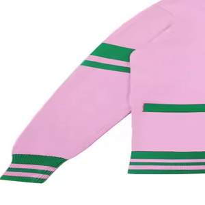 Custom Alpha Sorority Greek Unisex Knitted Sweater Cardigan Solid V-neck Spring Autumn Winter Casual Breathable Quick Dry - Product Image 5