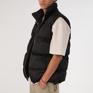 Adult Men's Winter Warm Breathable Windproof Casual Outer Wear Puffer <b>Vest</b> Brown Stand Collar Thick Fleece Lined Sleeveless - Product Image 6