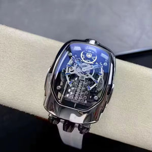 Montre intelligente Bugatti Chiron Tourbillon en acier inoxydable avec mouvement mécanique automatique et design de moteur à 16 cylindres - Product Image 4