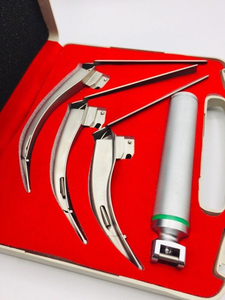Ensemble de laryngoscope LED à pointe flexible Mccoy Power Flexy Tip, manche moyen, instrument chirurgical en acier inoxydable, lames incluses # 2 # 3 # 4 Manuels - Product Image 2