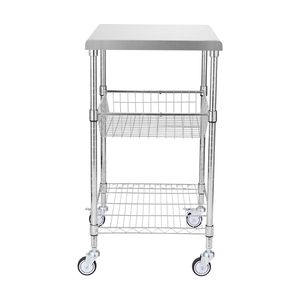Carrello da Cucina a 3 Ripiani, Capacità 470 Libbre, Carrello Portaoggetti in Metallo, Carrello di Servizio in Acciaio con Ruote, Carrelli da Cucina con Ruote - Product Image 6