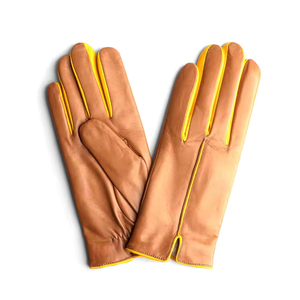 Gants en cuir véritable à deux tons contrastés, durables, de haute qualité, respirants, personnalisables - Product Image 5