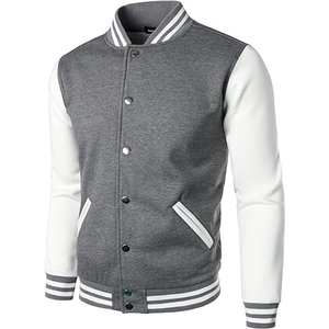 New Arrival High Quality Wool Winter Hooded Varsity <b>Jacket</b> <b>Man</b> Custom Silk Screen Printed Logo <b>Canvas</b> Front High Street - Product Image 3