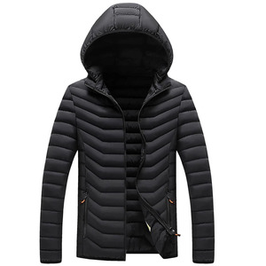Veste matelassée chauffante d'hiver personnalisée pour homme, col montant, vêtements d'extérieur décontractés, manteaux de haute qualité, veste rembourrée pour homme avec capuche - Product Image 1