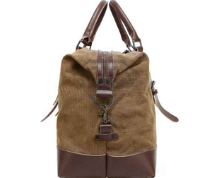 Bolsa de Viaje de Lona Vintage para Hombre, Bolsa de Cuero para Fin de Semana, Equipaje de Mano, Bolsa Deportiva Impermeable de Gran Capacidad para Gimnasio - Product Image 3