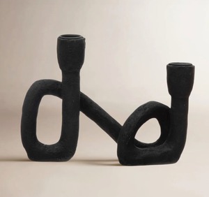 Candelabro negro moderno con forma elegante para decoración del hogar, acabado mate a precio asequible. - Product Image 2