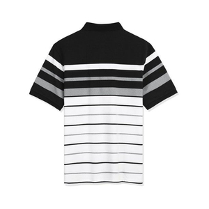 Chemise décontractée pour homme à manches courtes, tricotée unie, respirante, 100 % polyester, imprimée numériquement, coupe classique, noir, blanc, gris - Product Image 2