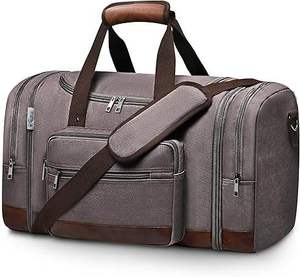 กระเป๋าเดินทางสุดสัปดาห์ผ้าแคนวาสพรีเมียม ขนาดใหญ่ จุของได้เยอะ พร้อมช่องด้านข้างและสายสะพายบุนุ่มสบาย - Product Image 5