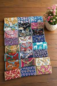 Bolsas de Almacenamiento Acolchadas de Algodón Hechas a Mano, Cartera de Tela con Múltiples Bolsillos Tipo Sobre para Viajes y Baño, Ecológicas y Duraderas - Product Image 4