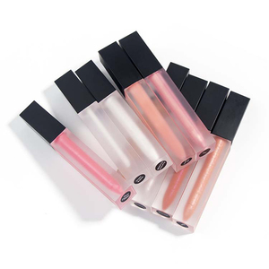 Matte & Shimmer Liquid Lip <b>Gloss</b>, <b>Clear</b> Frosted Tube Black Cap Moisturizing Non-Sticky Long-Lasting Lip <b>Gloss</b> - Product Image 2