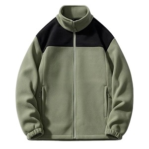 เสื้อแจ็คเก็ตฟลีซแบบมีซิปเต็มตัว สีตัดต่อที่ไหล่ คอตั้ง อุ่นสบาย สไตล์ยูนิเซ็กซ์ รับผลิตตามแบบ OEM - Product Image 4
