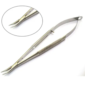 Ciseaux microscopiques Vannas, courbés et droits, en acier inoxydable, instrument chirurgical ophtalmique, poignée à ressort, CE OEM - Product Image 3