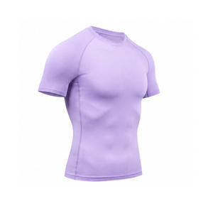 T-shirt de compression personnalisé pour homme, séchage rapide, extensible, pour la gym, le fitness, l'entraînement sportif, sous-vêtement de sport, haut d'entraînement athlétique, fournisseur OEM - Product Image 4