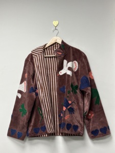 Embroidery <b>Velvet</b> Cotton Suzani <b>Jacket</b> Indian Style Boho Coat Unisex Bridesmaid Gift Winter <b>Jacket</b> Plus Size Open Front <b>Jacket</b> - Product Image 4