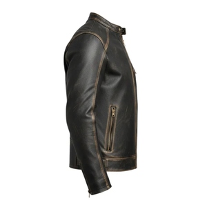 Custom Men's Vintage <b>Leather</b> Motorcycle <b>Jacket</b> Genuine Cowhide Biker <b>Jacket</b> <b>Retro</b> Racing <b>Leather</b> <b>Jacket</b> OEM ODM - Product Image 3