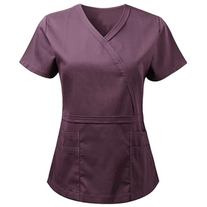 Women Hospital <b>Scrubs</b> Pants Solid Color Cotton Polyester Woven Uniforms for Medical Use with Drawstring Waist and Pockets - Product Image 5