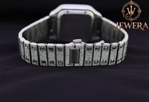 Hip Hop Iced Out Moissanite Diamond Stainless Steel Analog Glass Watch with Premium Craftsmanship for Men's Fashion Gift Giving - Product Image 5