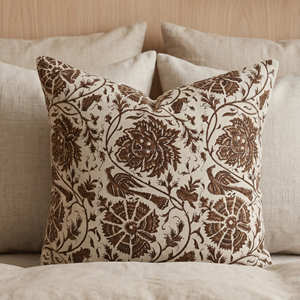Funda de Cojín de 20 × 20 Pulgadas con Estampado Floral Vintage Beige, Decoración Rústica Francesa para Sofá - Product Image 5