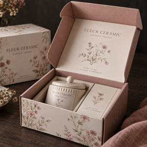 Caja de Embalaje de Cartón Corrugado Impresa Personalizada para Velas FLEUR - Product Image 4