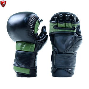 Guantes de Sparring de Piel Sintética PU de Primera Calidad SUMROOS, Diseño de Dedos Abiertos, Correa de Muñeca Ajustable con Cierre de Gancho y Bucle, Artes Marciales, Boxeo - Product Image 6