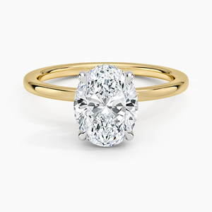 Bague de fiançailles solitaire en moissanite taille ovale, or rose 14 carats, bague de mariée classique - Product Image 1