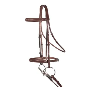 Brida de cuero para caballo estilo inglés de gran venta con cabezada y riendas en negro, marrón, tostado y variedad de colores con servicio OEM - Product Image 1