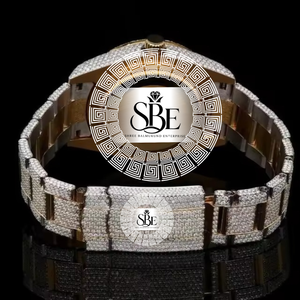 Magnificent <b>Automatic</b> Waterproof Luxury Wristwatch Stainless Steel Sapphire Crystal D Color VVS1 Moissanite Diamond Timeless - Product Image 3
