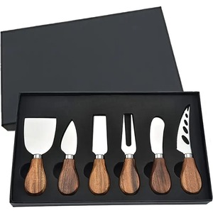 Ensemble de 5 couteaux à fromage modernes en acier inoxydable, finition poli miroir, résistant à la rouille - Product Image 3