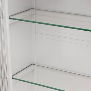 White 3-Door Arched Wall Mounted Glass Cabinets for <b>Kitchen</b> Living Room Bathroom-for <b>Storage</b> - Product Image 6