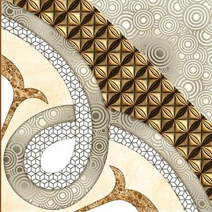 Carreaux de sol en céramique brillants série 400x400mm, motifs de luxe, carreaux numériques 400x400mm, finition brillante, design élégant - Product Image 1