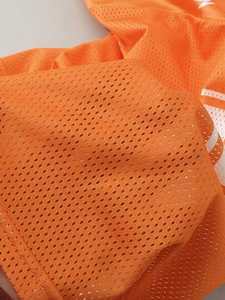 Camiseta de Fútbol Naranja al por Mayor, 10 Unidades, Uniforme de Equipo Unisex de Malla, Logotipo Personalizado, Proveedor de Ropa Deportiva OEM - Product Image 5