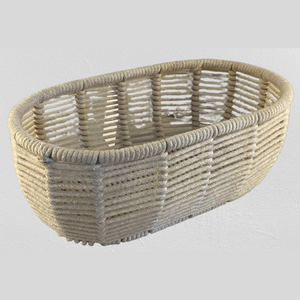Handcrafted Natural Iron and <b>Rope</b> <b>Storage</b> <b>Basket</b> with Sturdy Frame for Home Decor Organization - Product Image 1