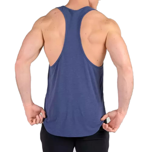 Camiseta sin mangas de punto informal con cuello redondo y color sólido para hombre, talla grande, 100 % algodón - Product Image 2
