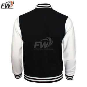 Chaqueta Varsity de Invierno para Hombre, Cuello Alto, Corte Holgado, Uso Diario, Transpirable, Antibacteriana, Ecológica, 100% Lana en la Parte Delantera - Product Image 3