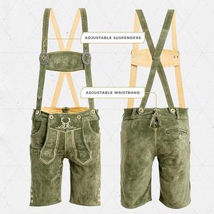 Custom Men's Lederhosen Bavarian Embroidered Real <b>Leather</b> Eco-Friendly Plus Size High Street <b>Shorts</b> Supplier Bulk OEM ODM - Product Image 4