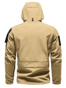 Veste Softshell Durable pour Homme, Imperméable, Coupe-Vent d'Hiver pour Activités de Plein Air, Extensible dans 4 Directions, Veste Tactique Doublée Polaire, Personnalisation de Marque - Product Image 2