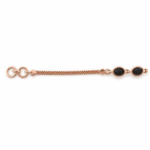 Bracelet chaîne en or 18 carats avec trois pierres d'onyx noir, finition polie, bijou minimaliste en pierres précieuses, idéal pour femme, usage quotidien, cadeau de fête - Product Image 2