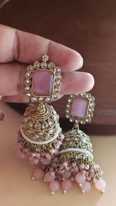 Pendientes de latón tradicionales para novia, chapados en oro, para fiesta, conjunto de joyería de moda, logotipo personalizado, venta al por mayor - Product Image 2